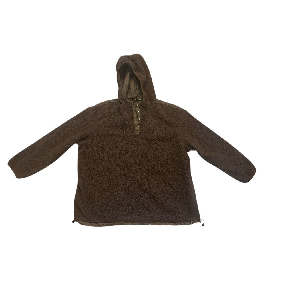 Women XL Backcountry Insulated Sherpa Hoodie Brown Hooded Fleece Pullover Jacket